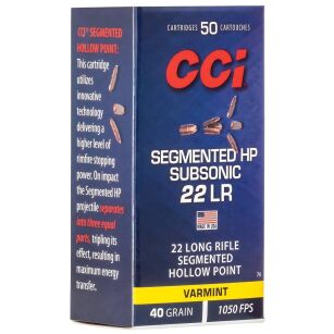 CCI .22 LR Segmented HP Subsonic 40gr